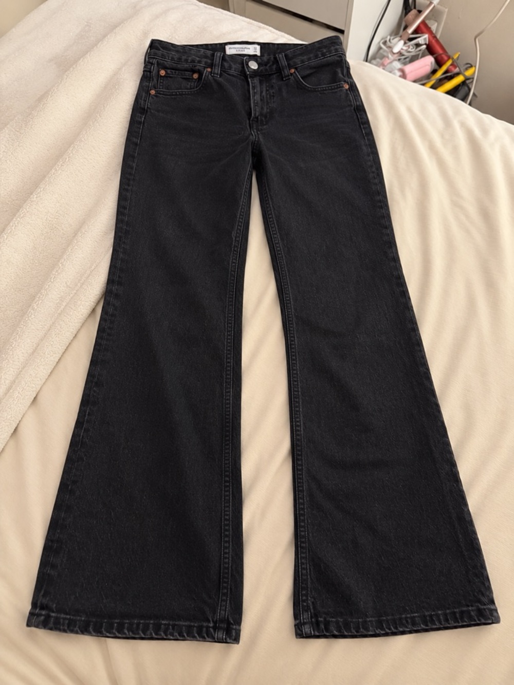 Abercrombie & Fitch Black High-Rise Flare Jeans